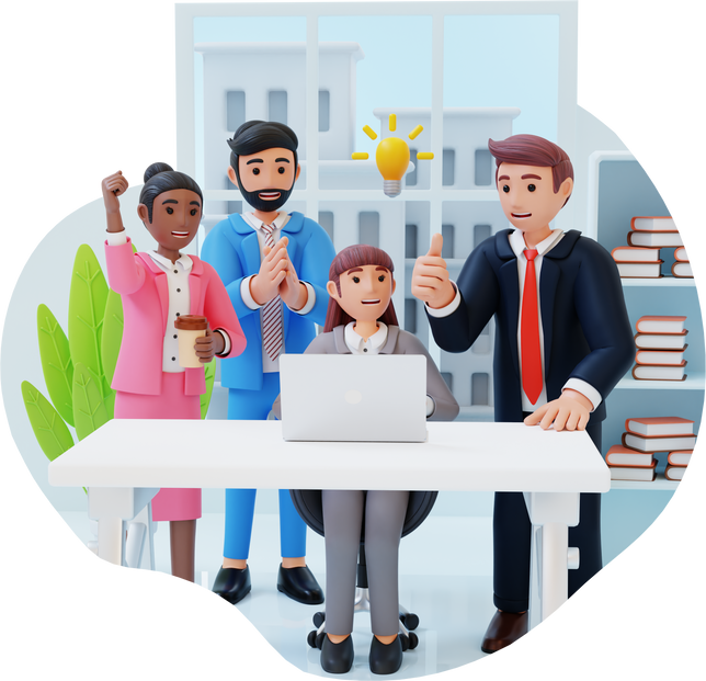 business people give appreciation to coworkers 3d character illustration